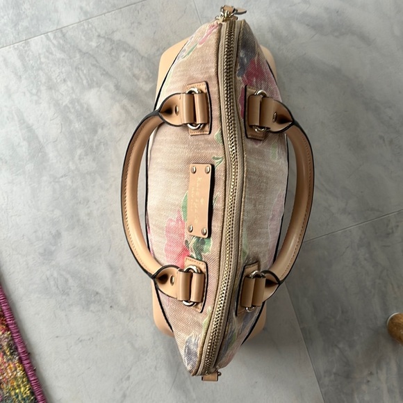 Kate Spade  Satchel  crossbody bag Pastel watercolor floral Canvas/leather trim - Picture 8 of 13
